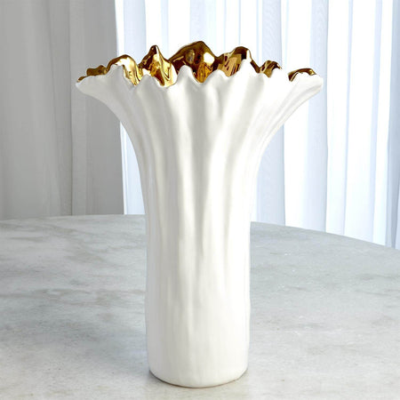 BRETAGNE VASE WHITE/GOLD - Mobilart
