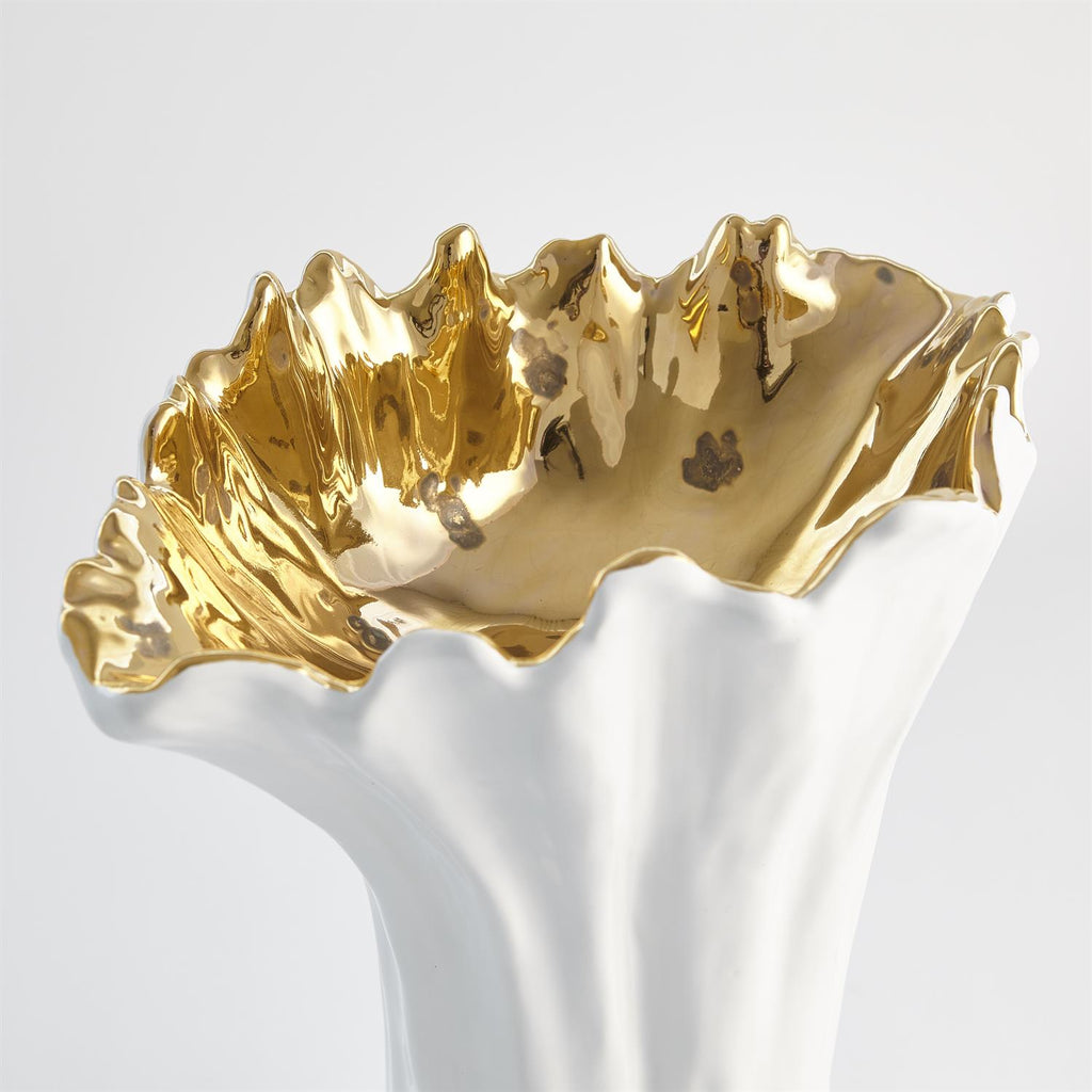 BRETAGNE VASE WHITE/GOLD