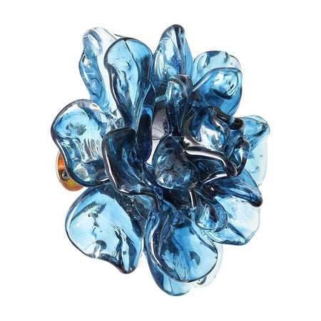 THALIA CERULEAN GLASS FLOWER WALL PLAQUE - Mobilart