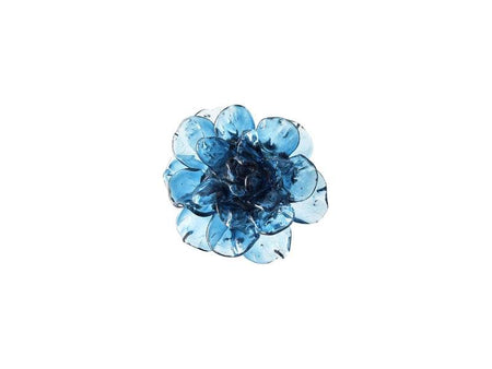 THALIA CERULEAN GLASS FLOWER WALL PLAQUE - Mobilart