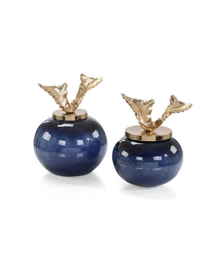 JOYCE BLUEBERRY VASES SET OF 2 - Mobilart