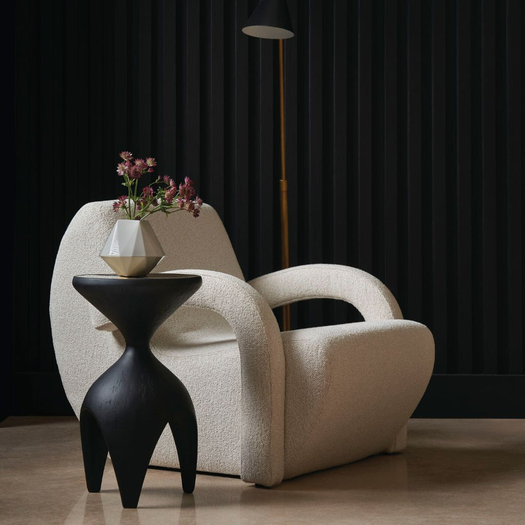 Contemporary Chair with Black End Table