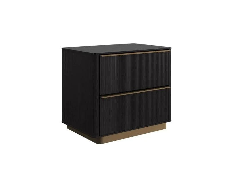 Kayden night stand shown as a narrow profile option for compact condo bedroom layouts at Mobilart.