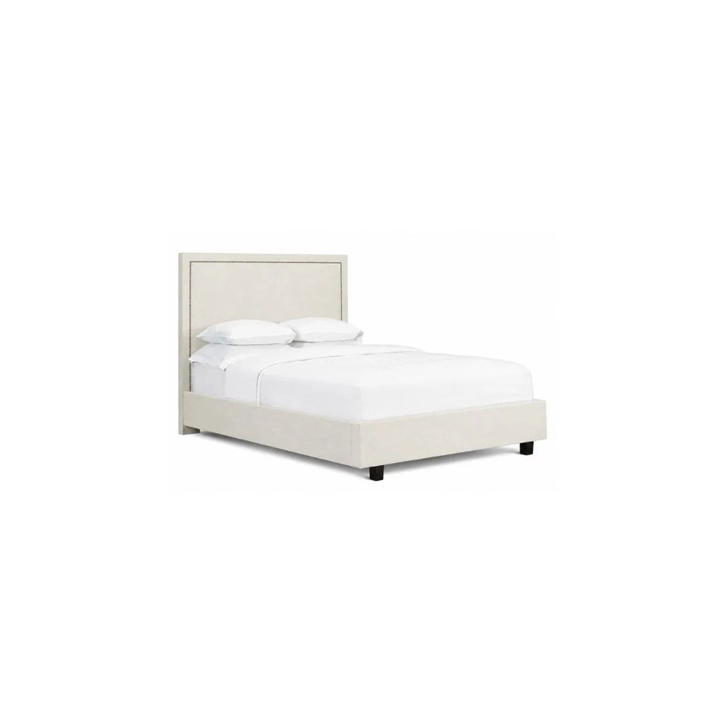 Arlene bed frame from Mobilart, referenced for bed anchor selection within master bedroom furniture planning.