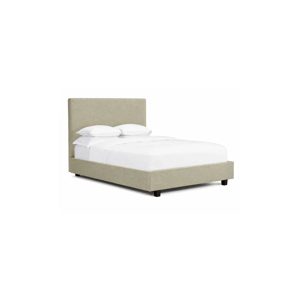 Jarred bed frame shown at Mobilart's Montreal showroom as a platform style option for master bedrooms.