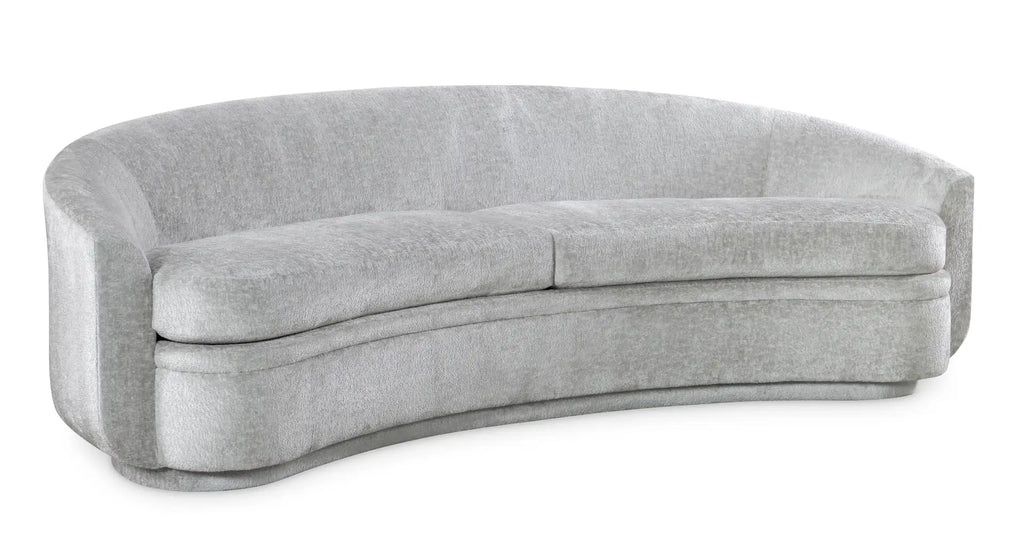 Vannes curved sofa shown for surface texture reference within the pet friendly sofa fabric comparison. 