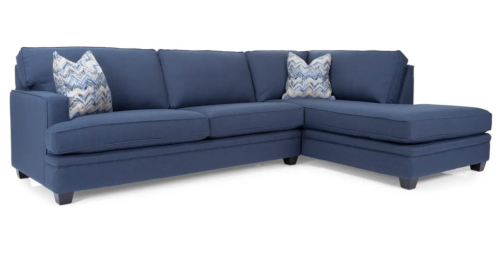 Orlando sectional from Mobilart, illustrating fabric wear distribution across a multi-pet household layout. 