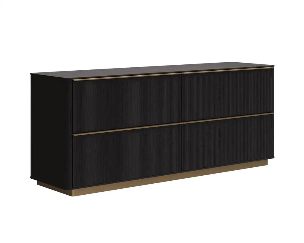 Kayden dresser shown as a storage anchor for a coordinated master bedroom furniture set from Mobilart.