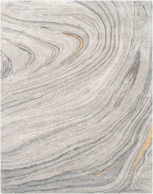 Marble-patterned surface with gray and gold swirls