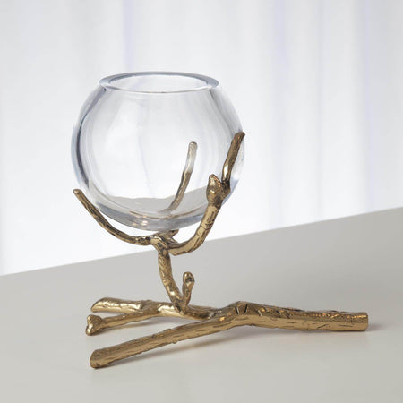TWIG VASE HOLDER BRASS - Mobilart