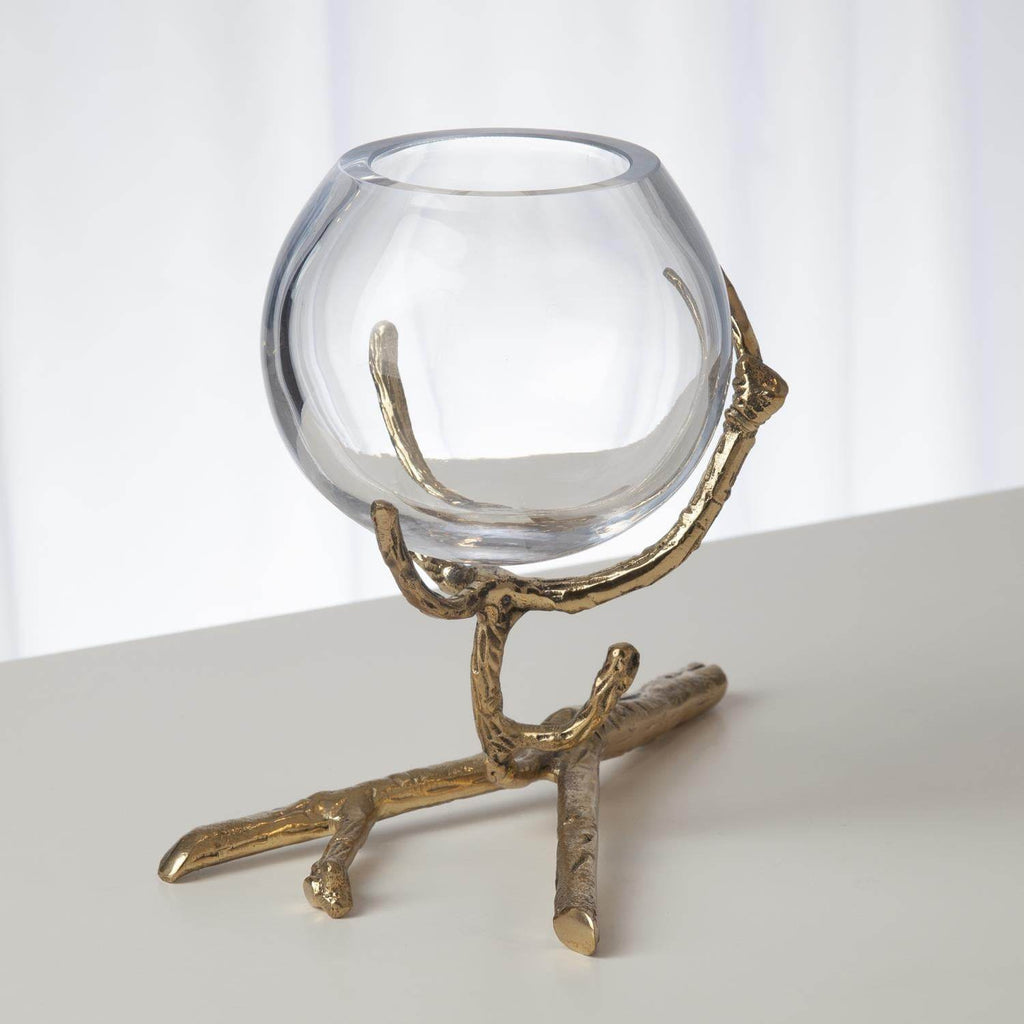 TWIG VASE HOLDER BRASS - Mobilart