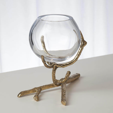 TWIG VASE HOLDER BRASS - Mobilart