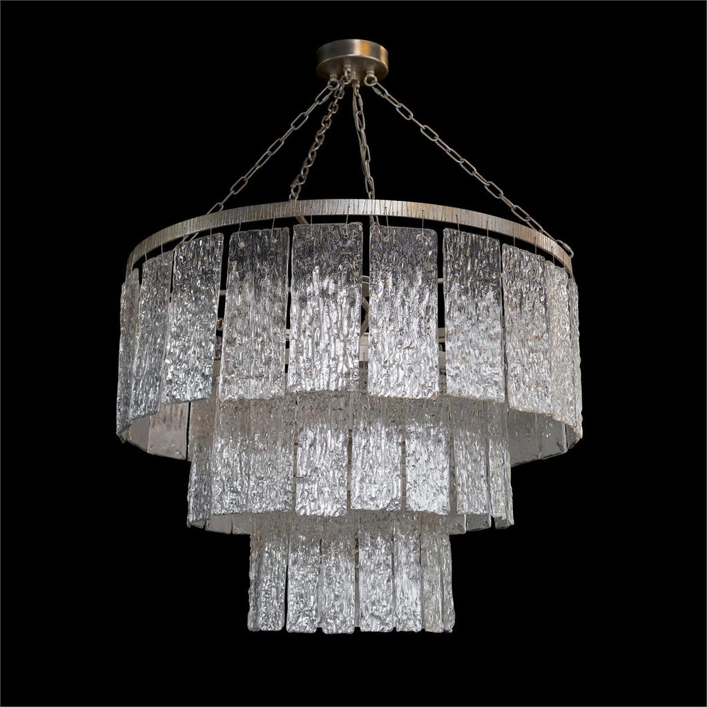 VANESSA SLUMPED GLASS SILVER 
CHANDELIER