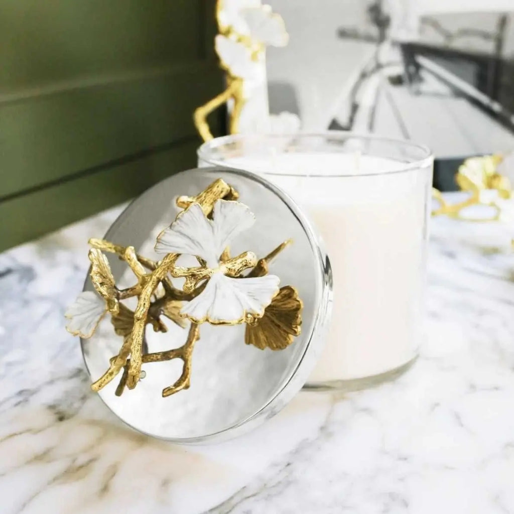 CRETE BUTTERFLY GINKGO GOLD CANDLE