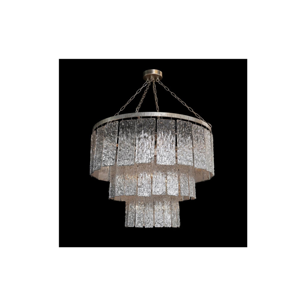 VANESSA SLUMPED GLASS SILVER 
CHANDELIER
