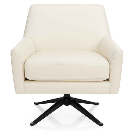 Modern white leather swivel chair.