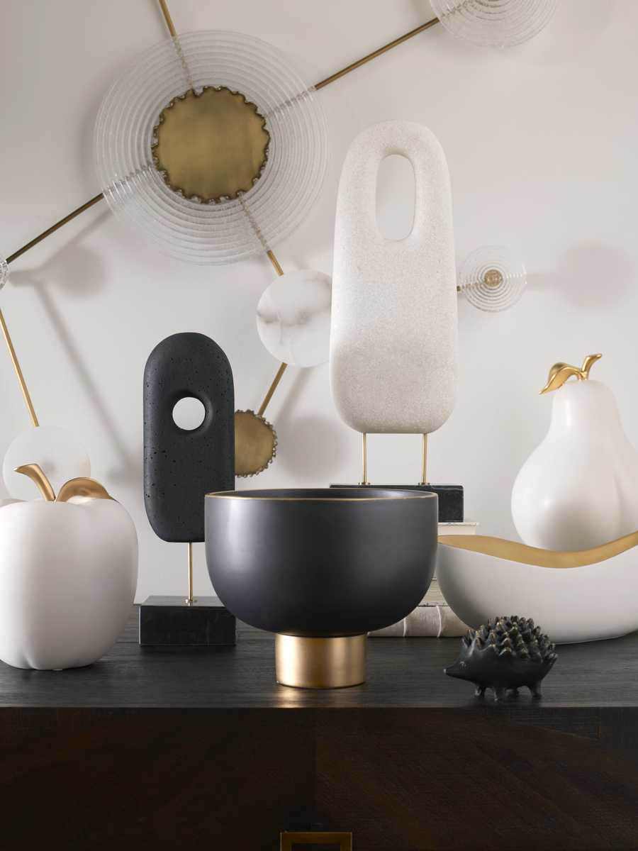 MONTEBELLO  APPLE AND PEAR SCULPTURES S/2