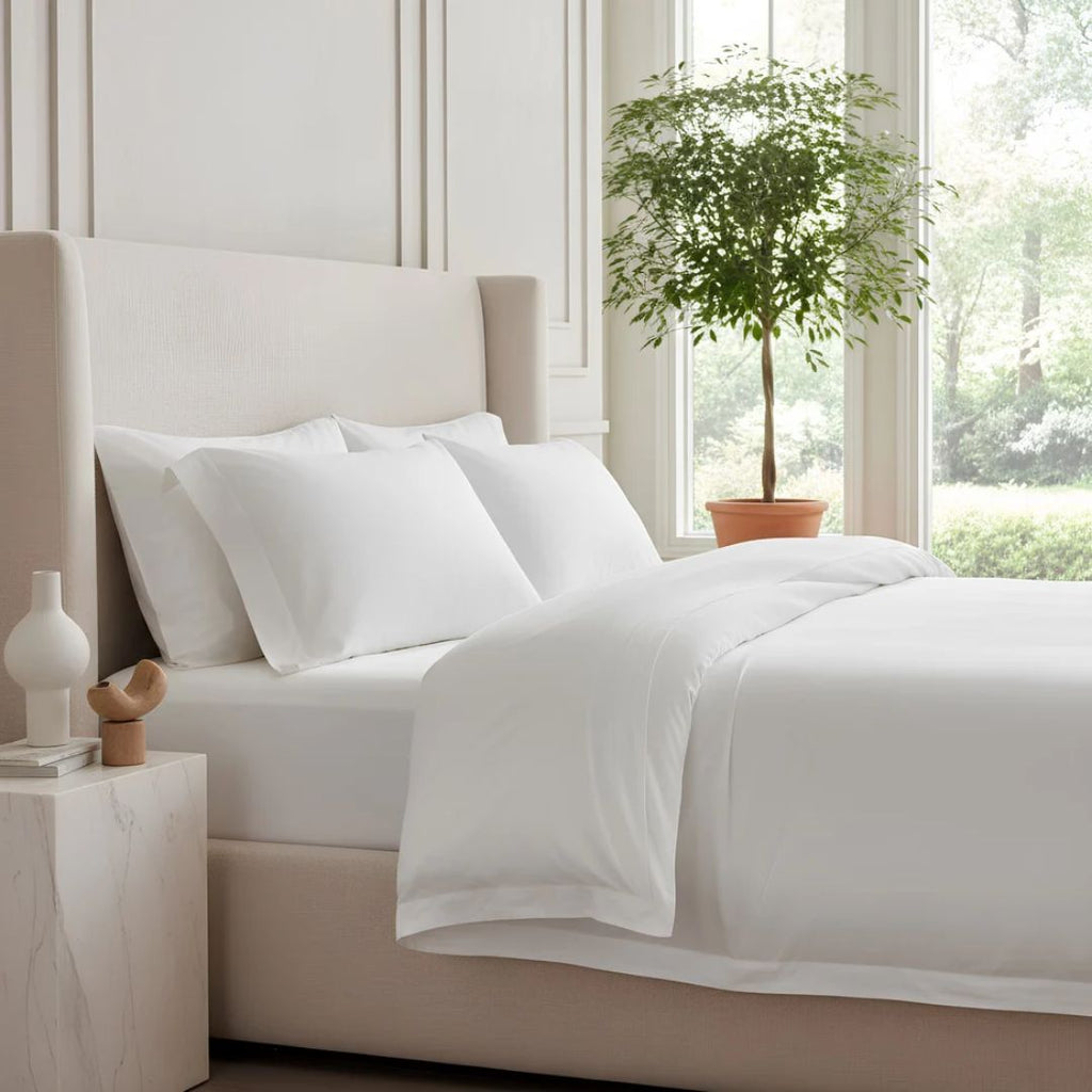 KELSEY BAMBOO QUEEN WHITE DUVET COVER