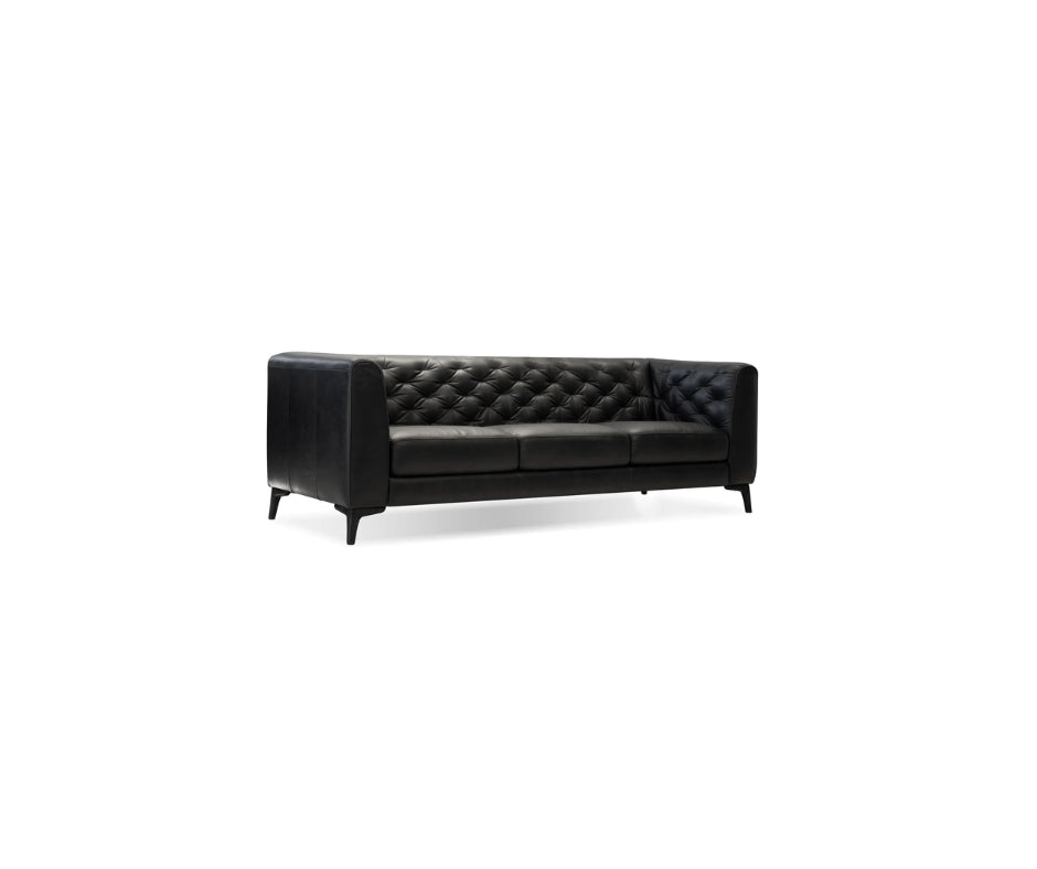 CLARA LEATHER SOFA BLACK