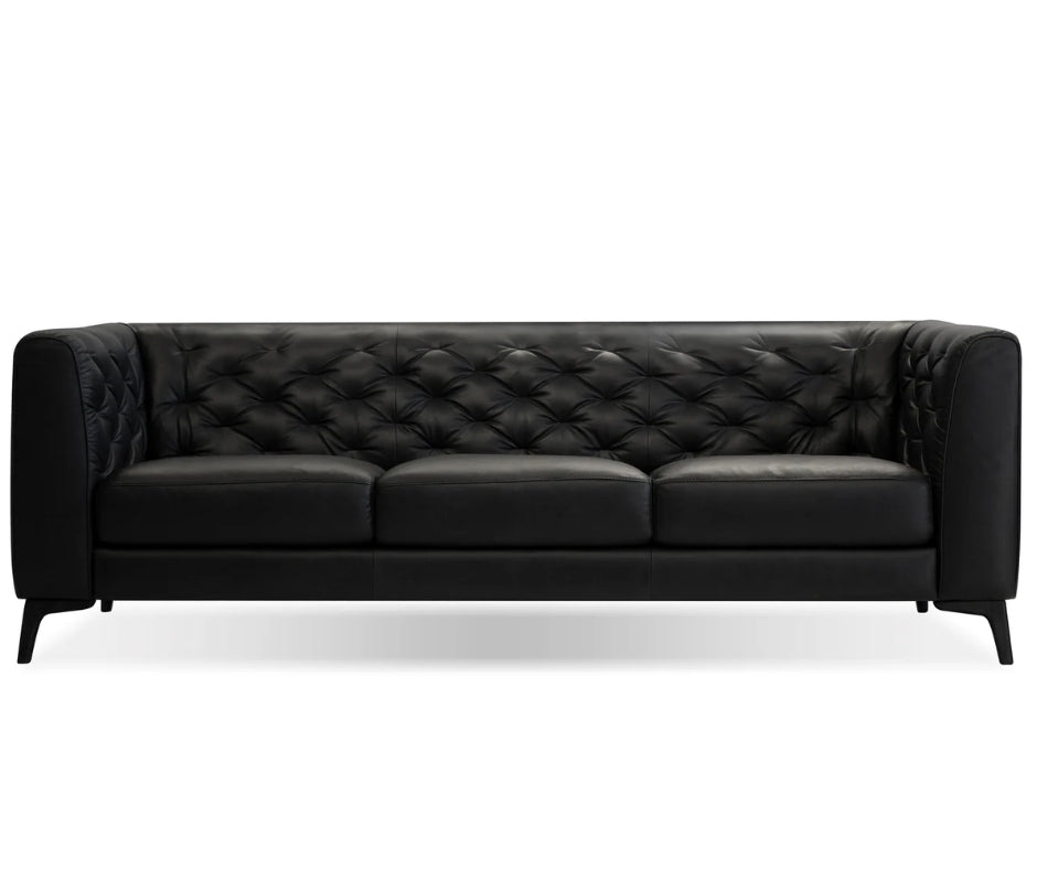 CLARA LEATHER SOFA BLACK