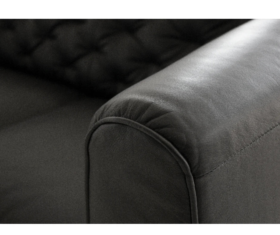 CLARA LEATHER SOFA BLACK