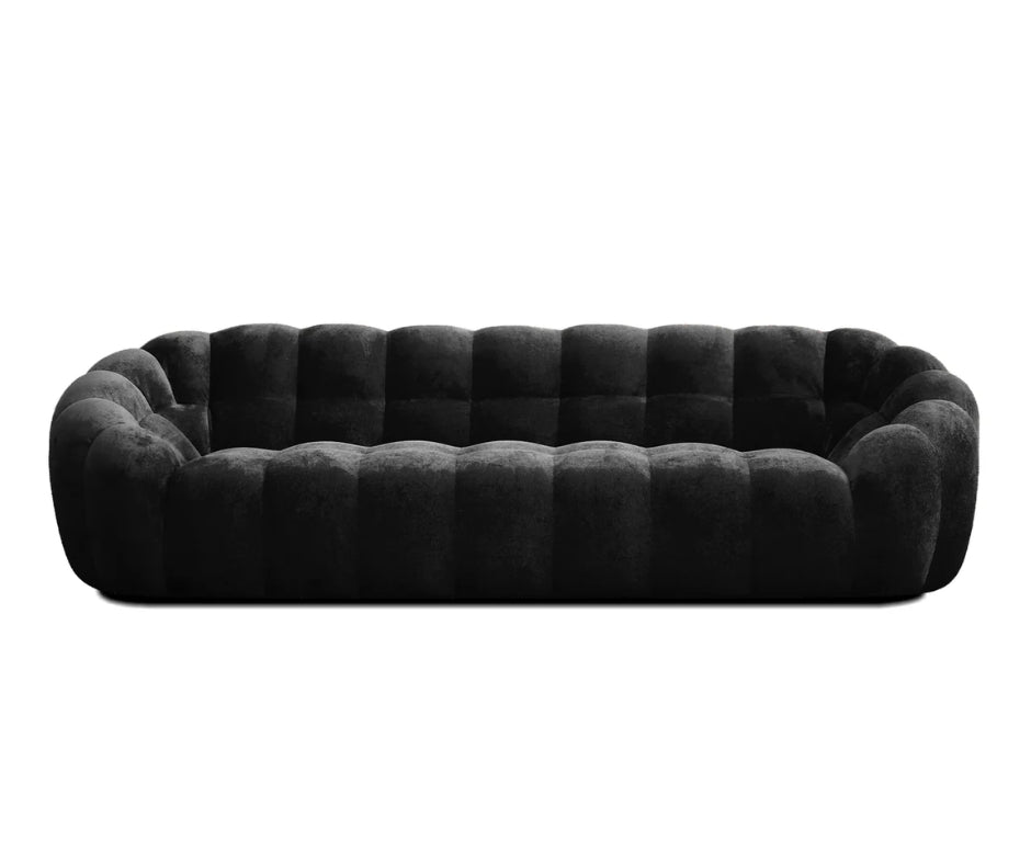 LEONA 3 SEATER BLACK SOFA