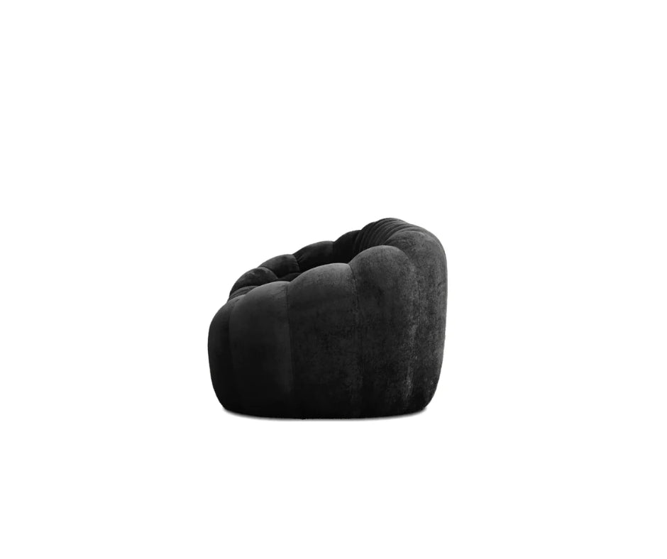 LEONA 3 SEATER BLACK SOFA