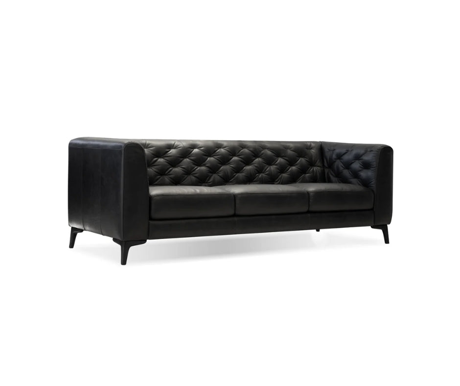CLARA LEATHER SOFA BLACK