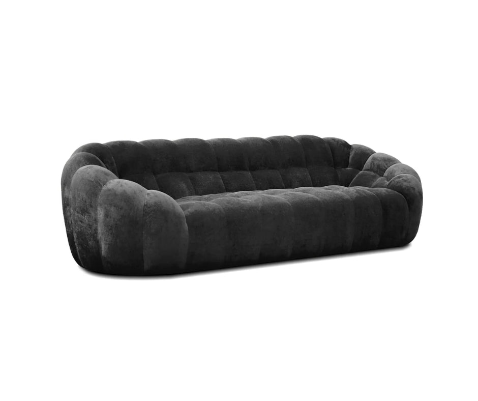 LEONA 3 SEATER BLACK SOFA
