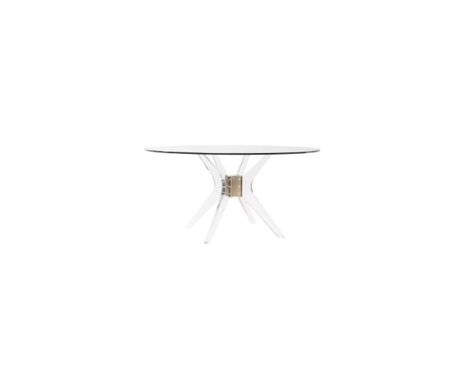 MINA DINING TABLE SATIN BRASS