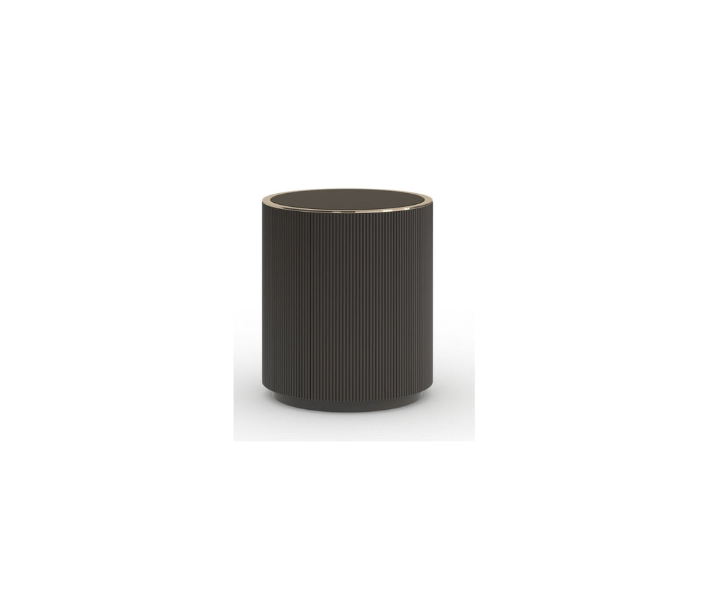 AVA ROUND END TABLE DARK CHOCOLATE