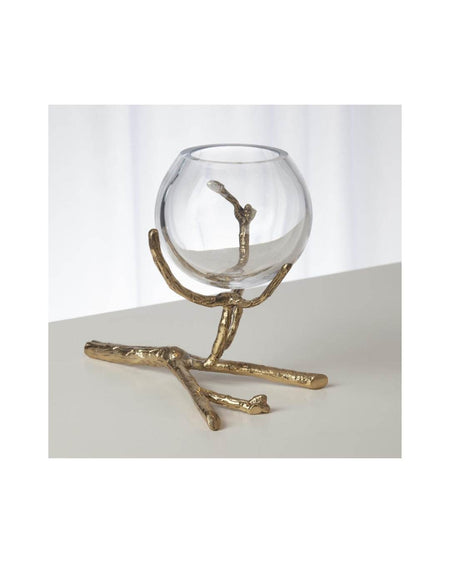 TWIG VASE HOLDER BRASS - Mobilart